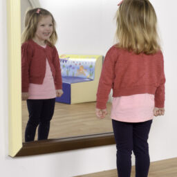 Mirror (Safety plastic)(Large square 840mm) with wipe clean soft frame