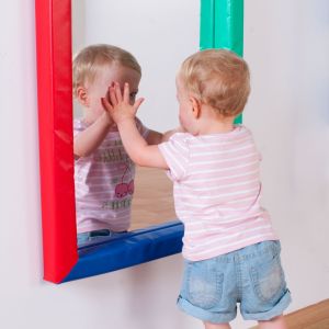 Mirror (Safety plastic)(Medium rectangle 750 x 550mm) with wipe clean soft frame