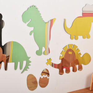 Dinosaur Mirrors (Set of 7)(Safety plastic)(Indoor/Outdoor)