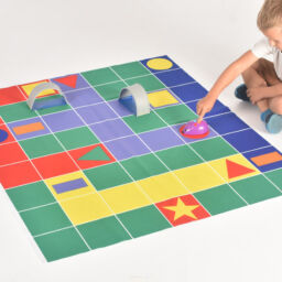 Robot Coding Mat: “Cheese & Cat Chase” (with tunnels)(150mm grid)