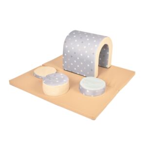 Safer Play Tunnel Explorer soft play set with integrated safety mats - SCANDI-SHADES